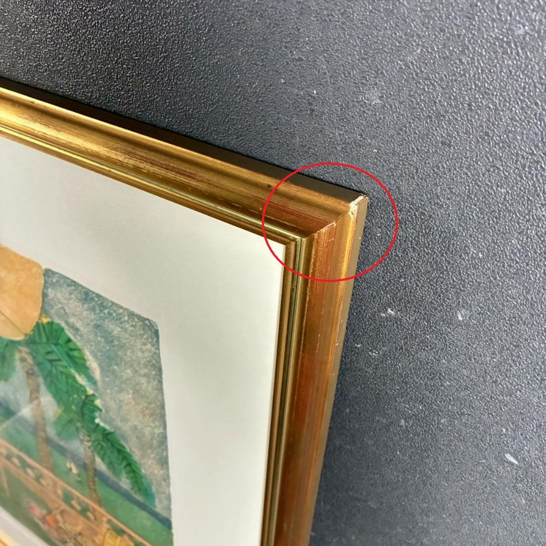 美品 ポール・アイズピリ「夕暮れの蝶」リトグラフ 直筆サイン入り 額縁入り