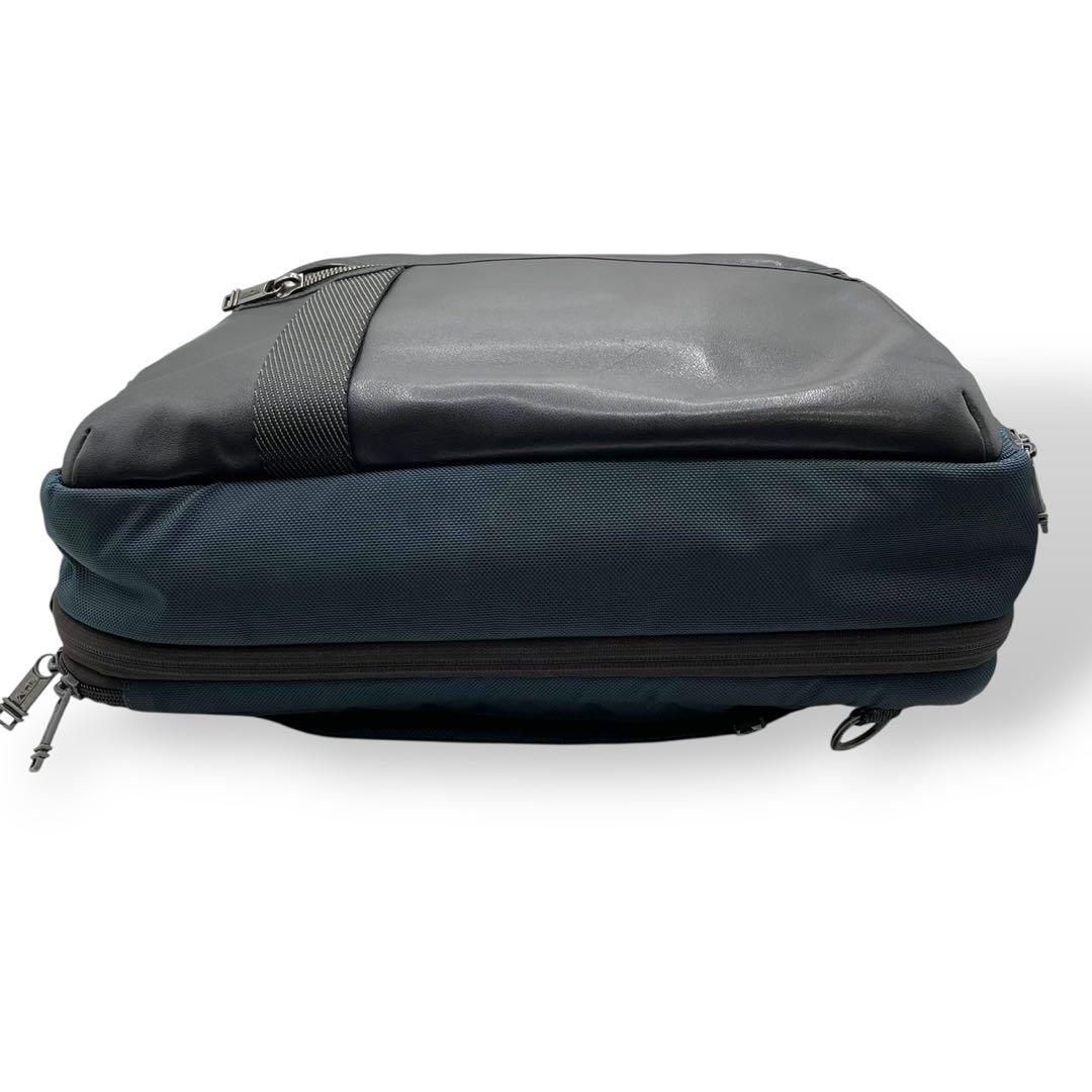 美品　トゥミ　3way ビジネスバッグ　ブラボー　マウンテン　レザー　ネイビー