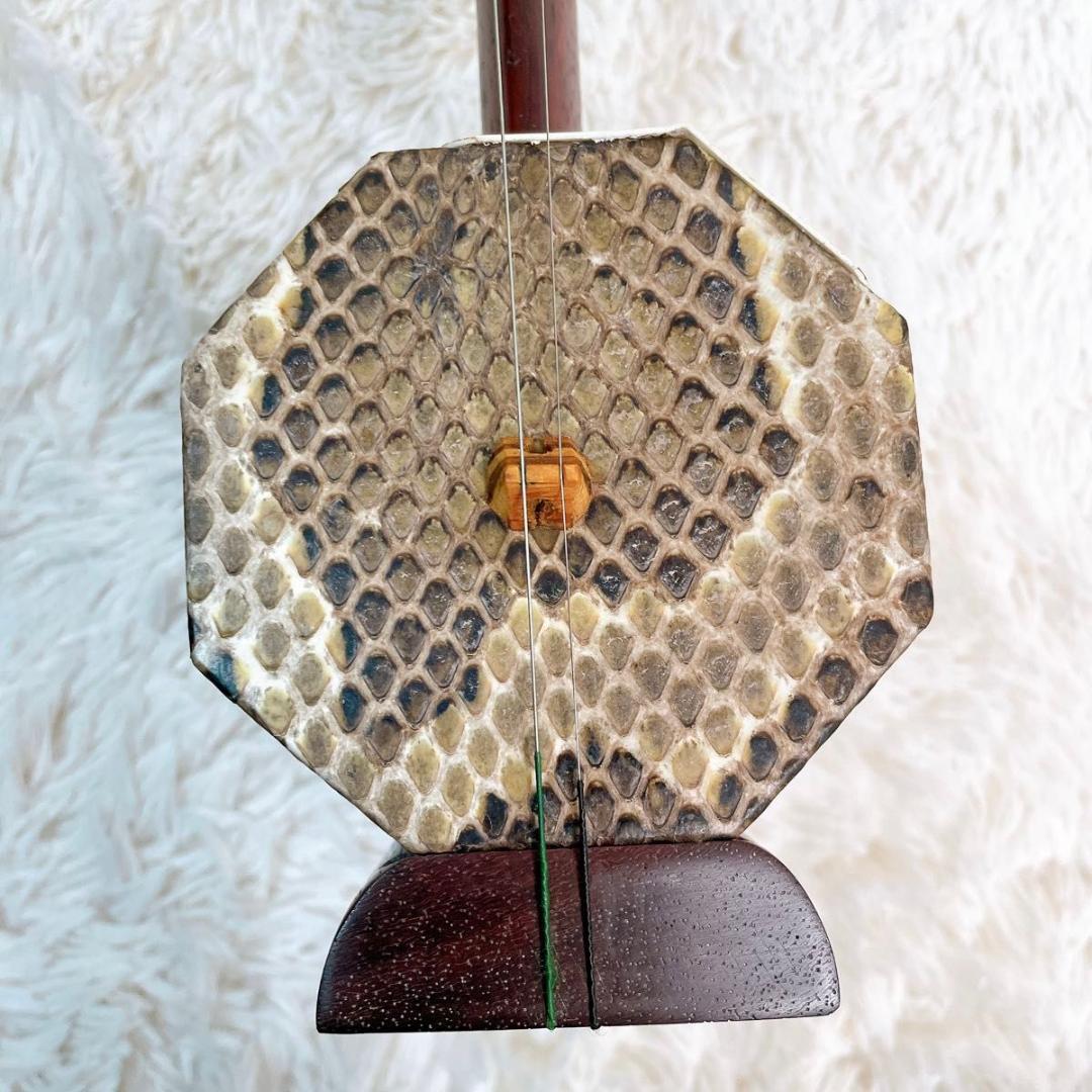 【訳あり】中国 弦楽器 二胡 ハードケース付き 蛇皮 弦楽器