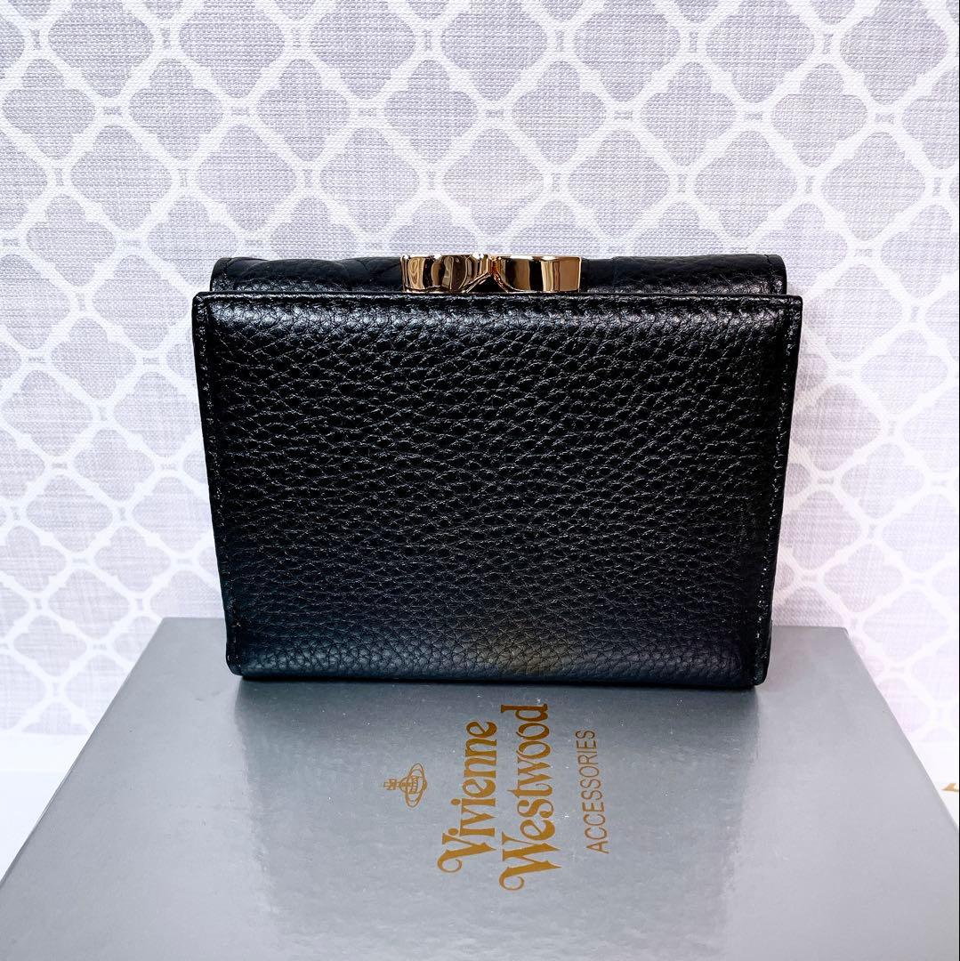 【魅力的☆ショッパー付】オーブ ヴィヴィアン・ウエストウッド 三折財布 ブラック