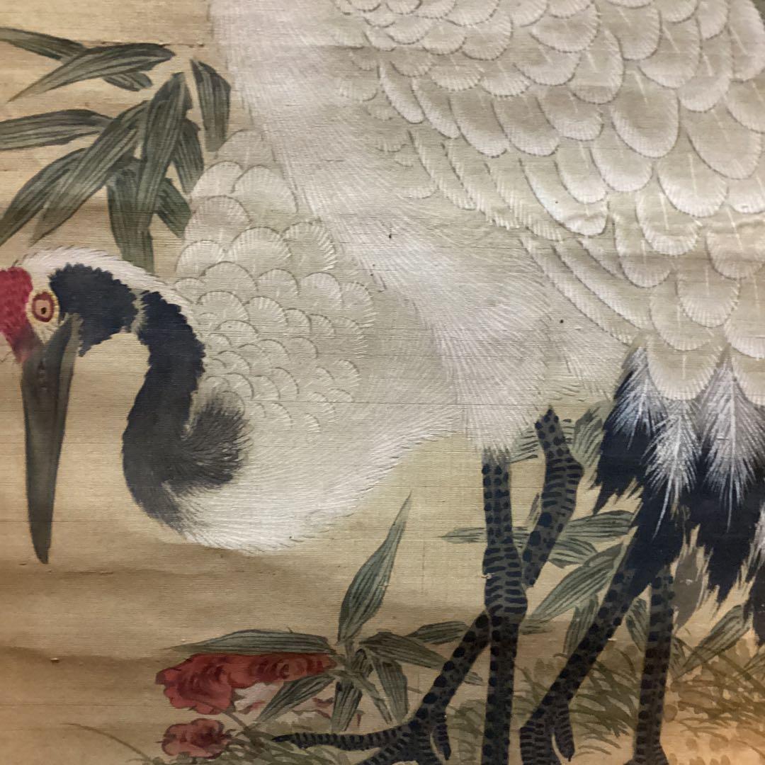 浦上春琴　　春琴蓬莱図【祝儀軸】紙本掛軸　肉筆画　時代箱共箱付き　模写　NO9