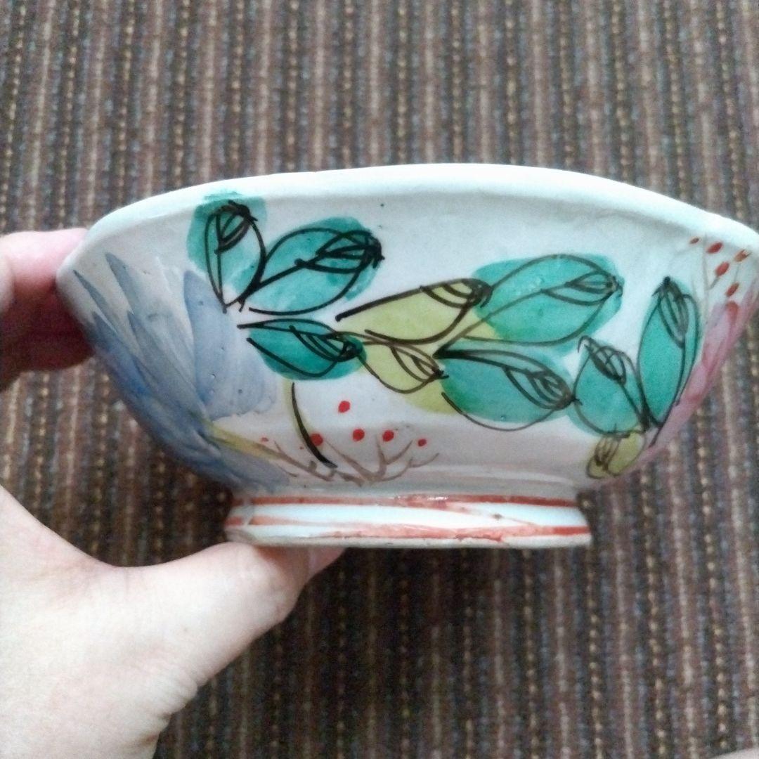 中国古玩　民国時代　碗　牡丹／芍薬？　蓮？　梅　「萬古」