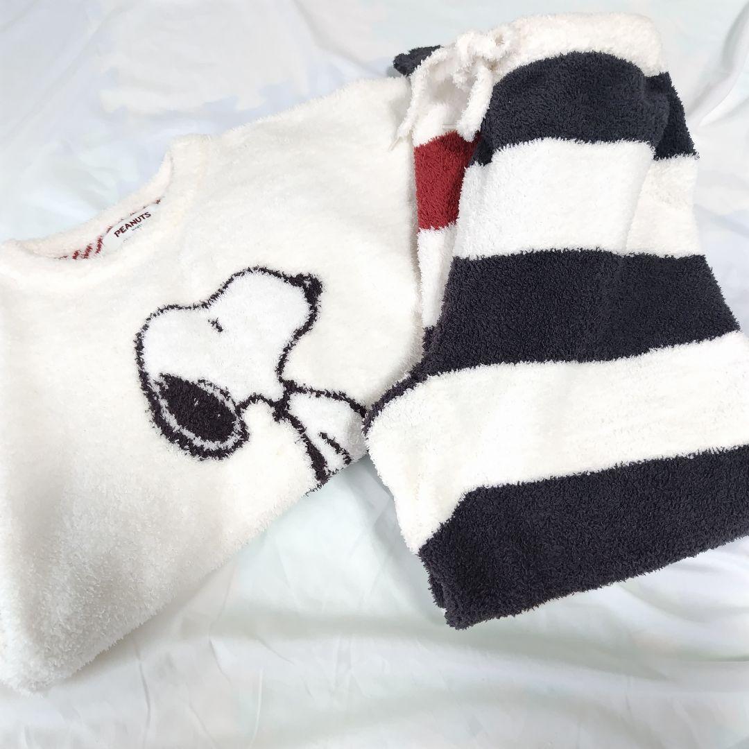 ジェラートピケ ルームウエア パジャマ スヌーピー 上下セット 冬 長袖