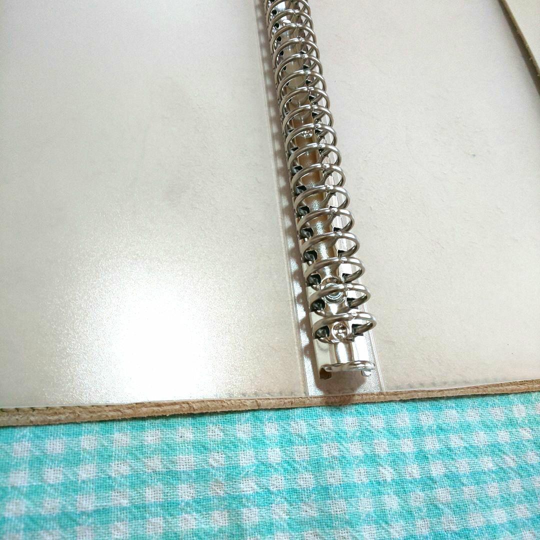 ヌメ革 ナチュラル レザーカバー、B5 26穴バインダー付