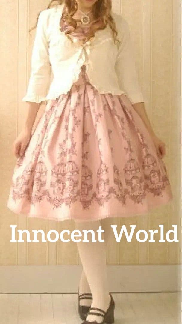 【訳あり値下げ★激レア♥Innocent World♥薔薇かご天使の膝丈スカート