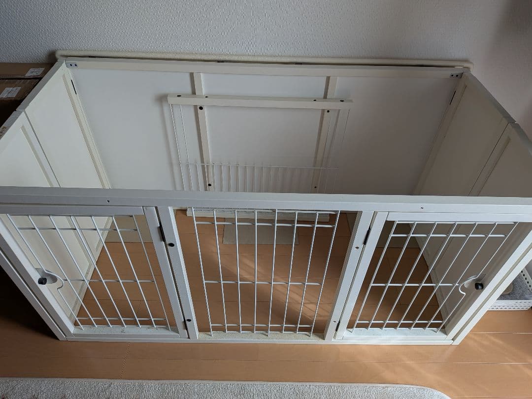 ホワイト木製ペットサークル 本体