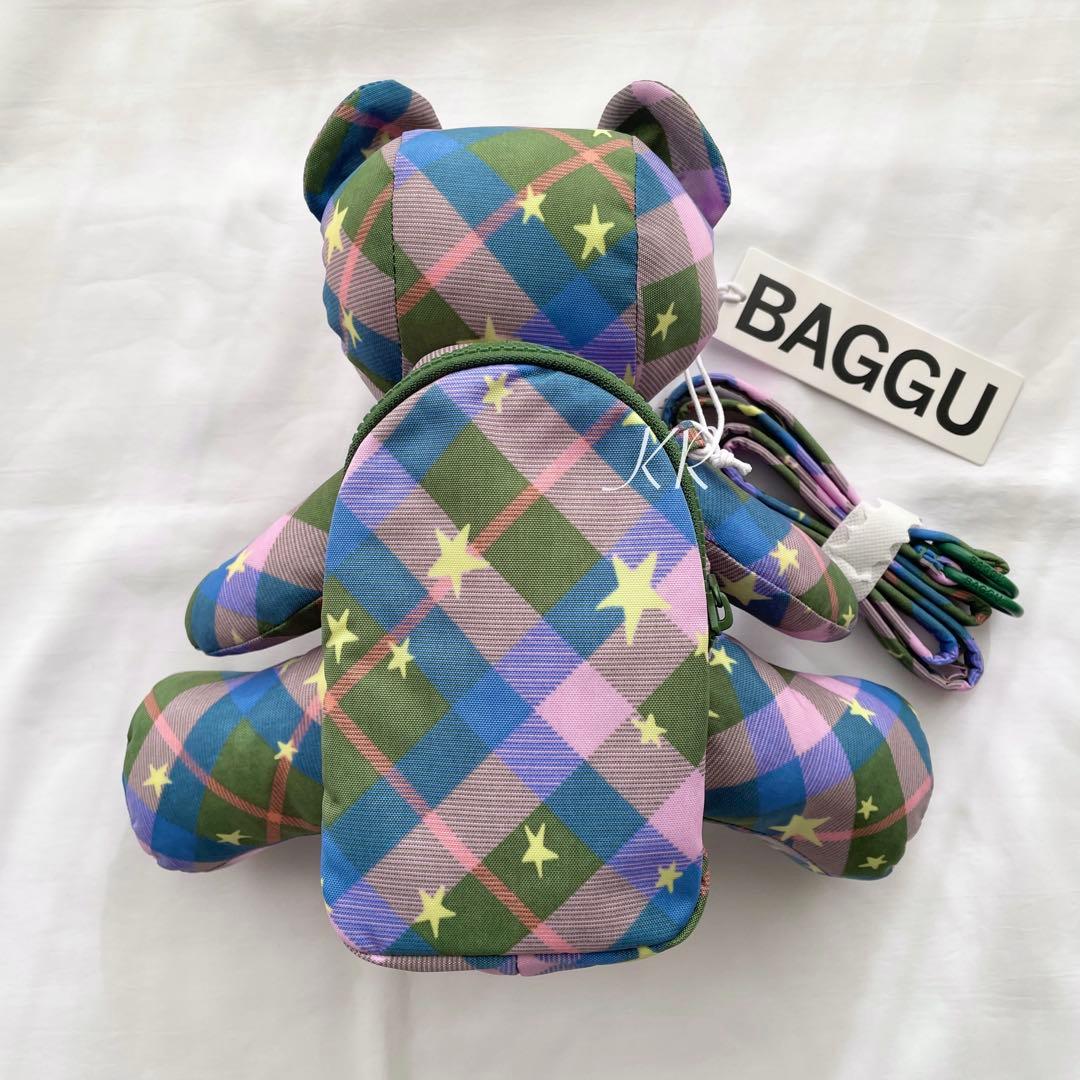 ★ Baggu ★ Bear Bag クマ グリーンスターチェック