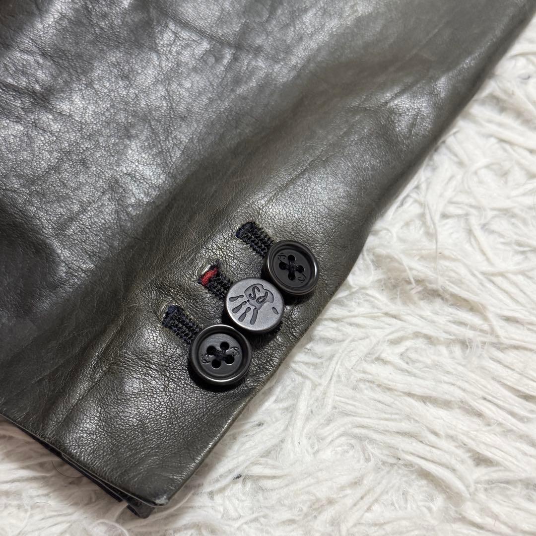 Paul Smith ラムレザー　テーラードジャケット　シングル　2b オリーブ