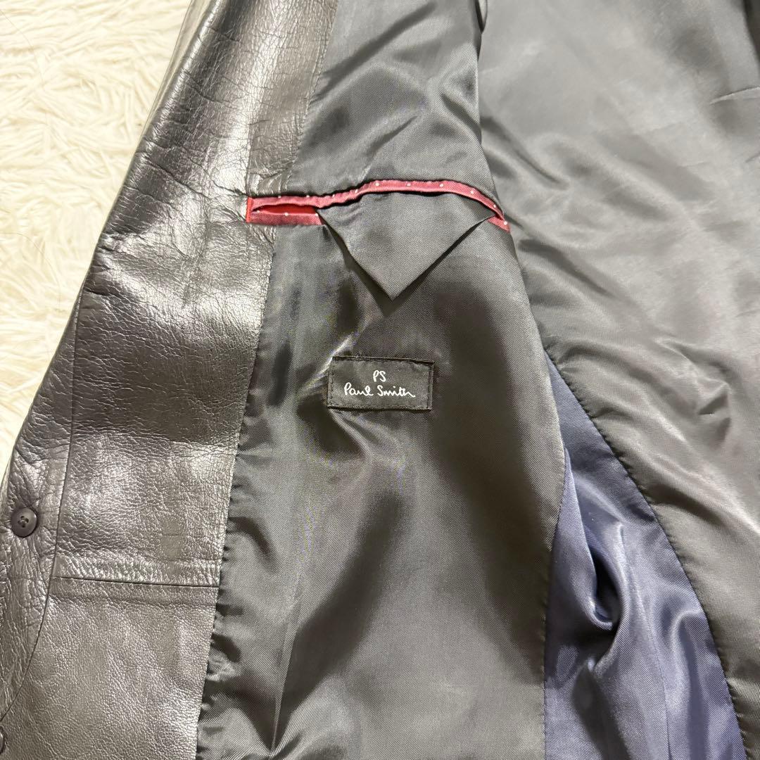 Paul Smith ラムレザー　テーラードジャケット　シングル　2b オリーブ