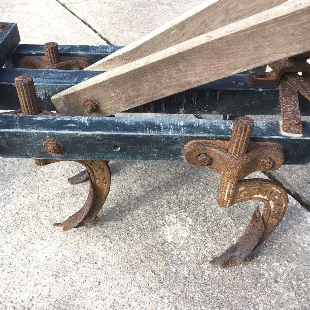 ジャンクガーデン雑貨　錆鉄　牛耕農機具　牛犂　古道具　シャビー アンティーク