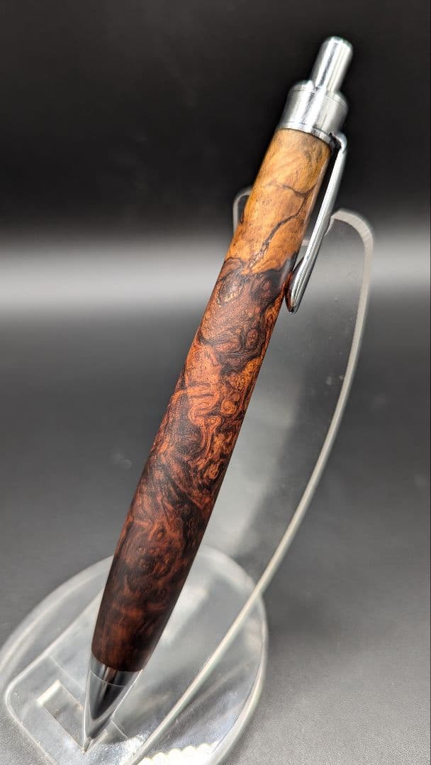 285ペン工房翌檜　極上　ホンジュラスローズウッド　瘤杢　木軸シャーペン
