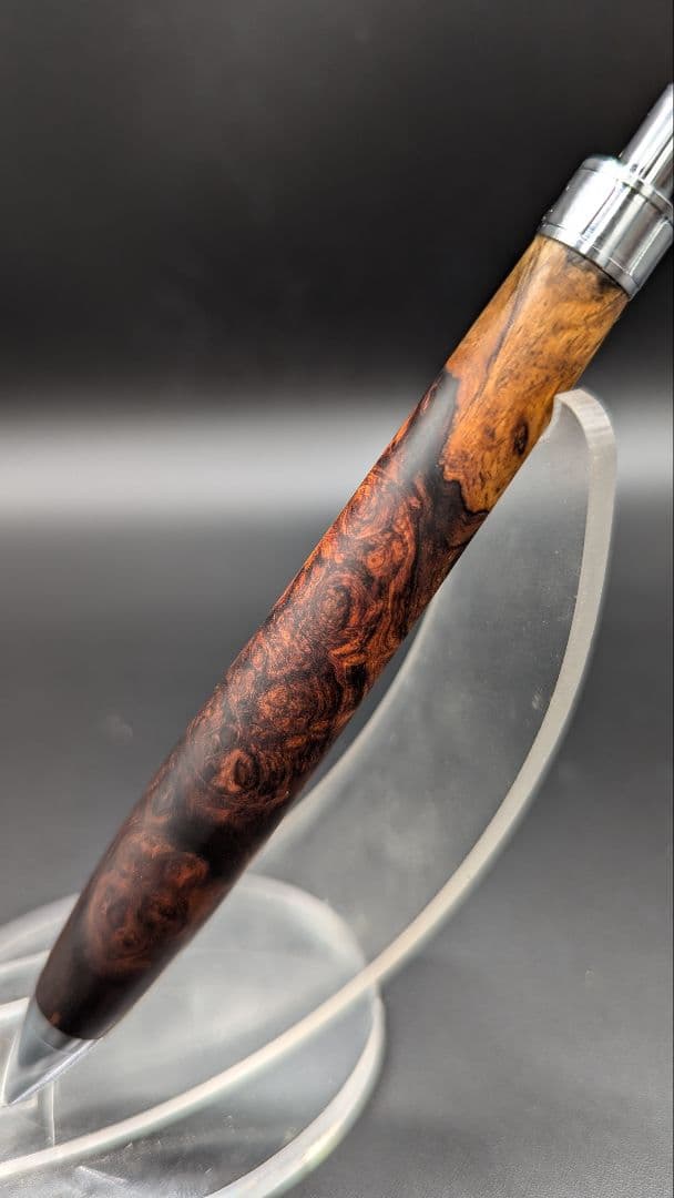 285ペン工房翌檜　極上　ホンジュラスローズウッド　瘤杢　木軸シャーペン