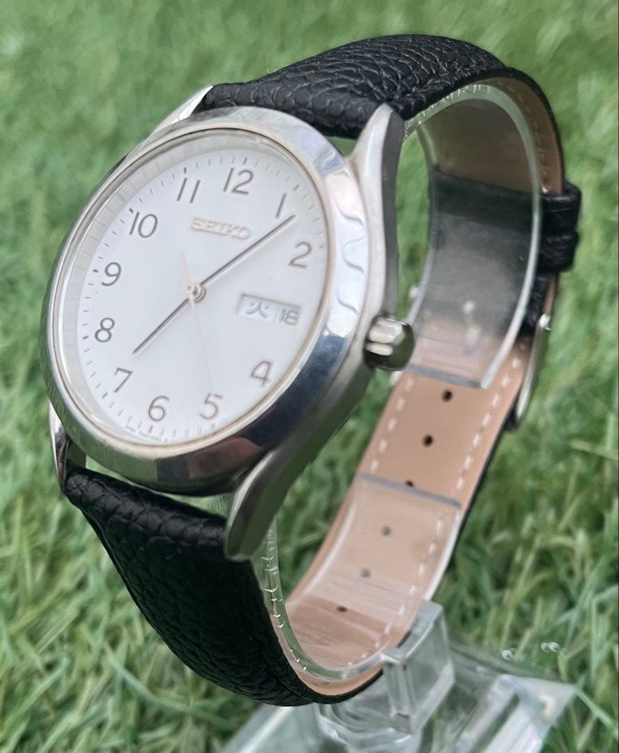 極美品◎SEIKOセイコーラウンドシルバーデイデイト メンズ 腕時計ヴィンテージ