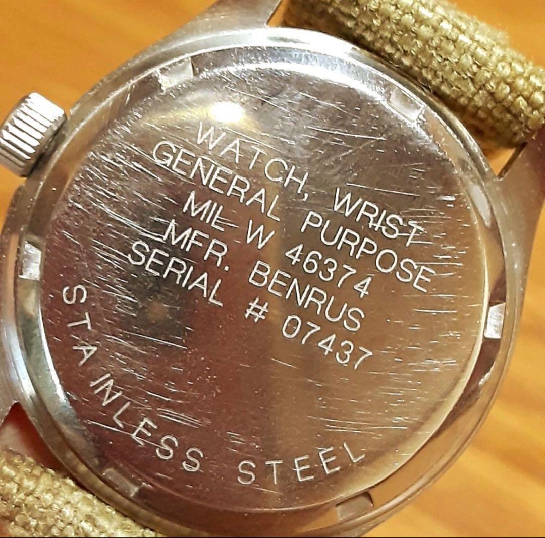 ベンラス　ビンテージ　ミリタリー　手巻きメンズ腕時計　稼働品