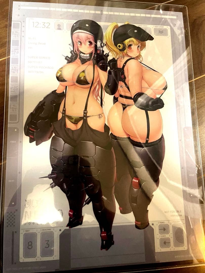 「本日処分出品」すーぱーそに子ぽちゃ子コラボA3クリアポスター武装非売品希少レア