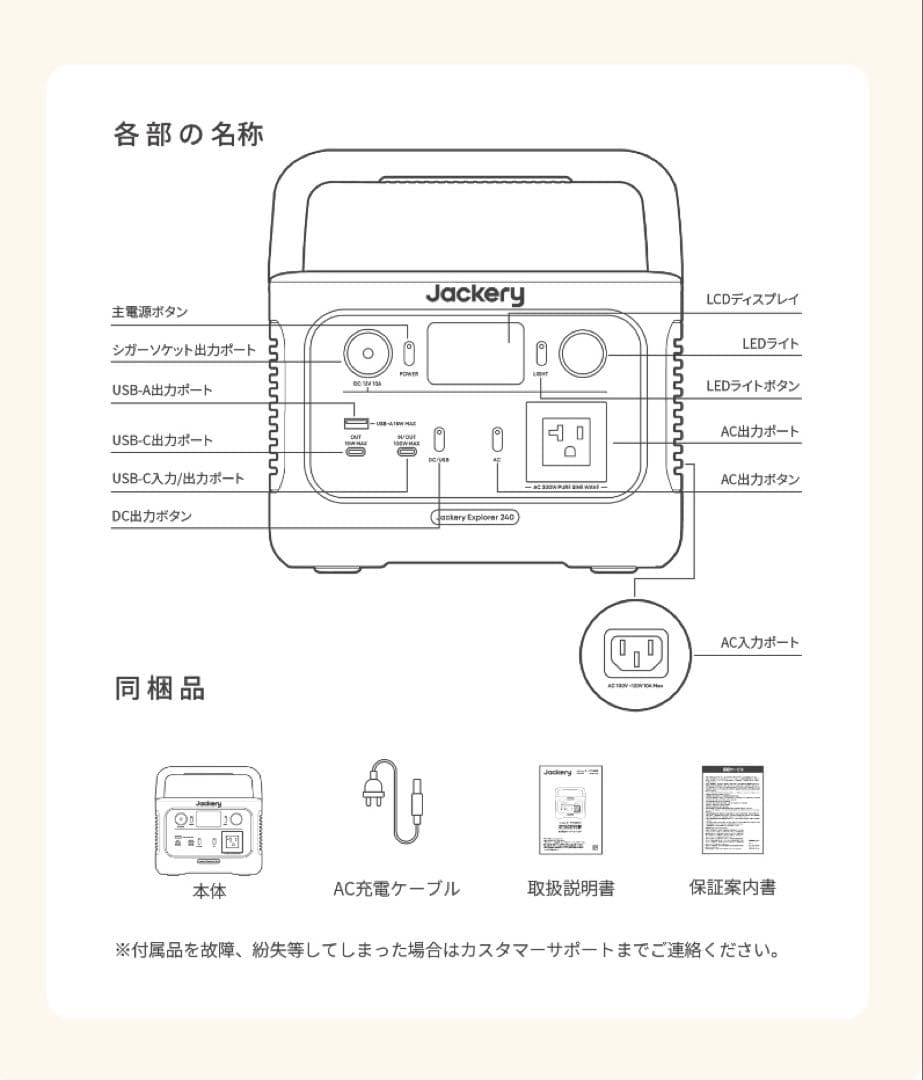 MEGU【未開封品】 Jackery ポータブル電源 240 New