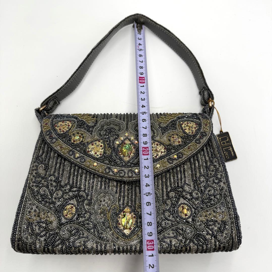 【超美品】　ロロピアーナ　ビーズバッグ　宝石装飾