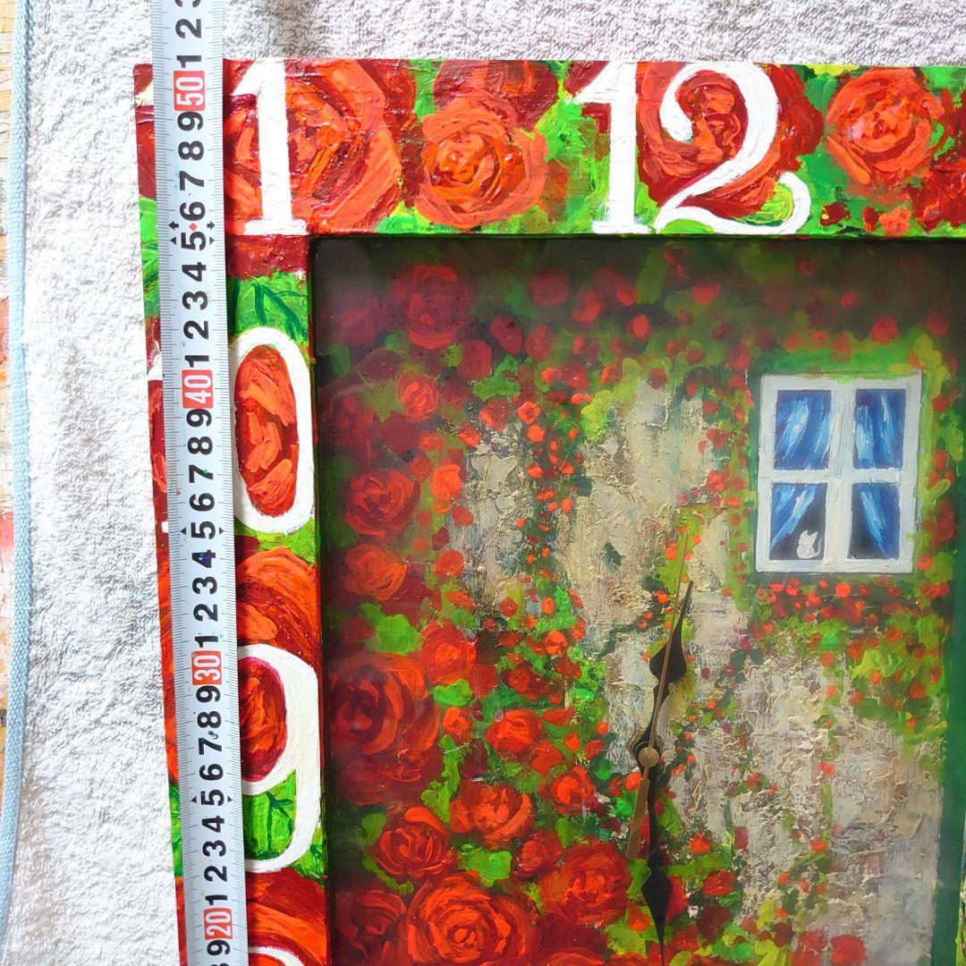 油絵 絵画 【薔薇時計】