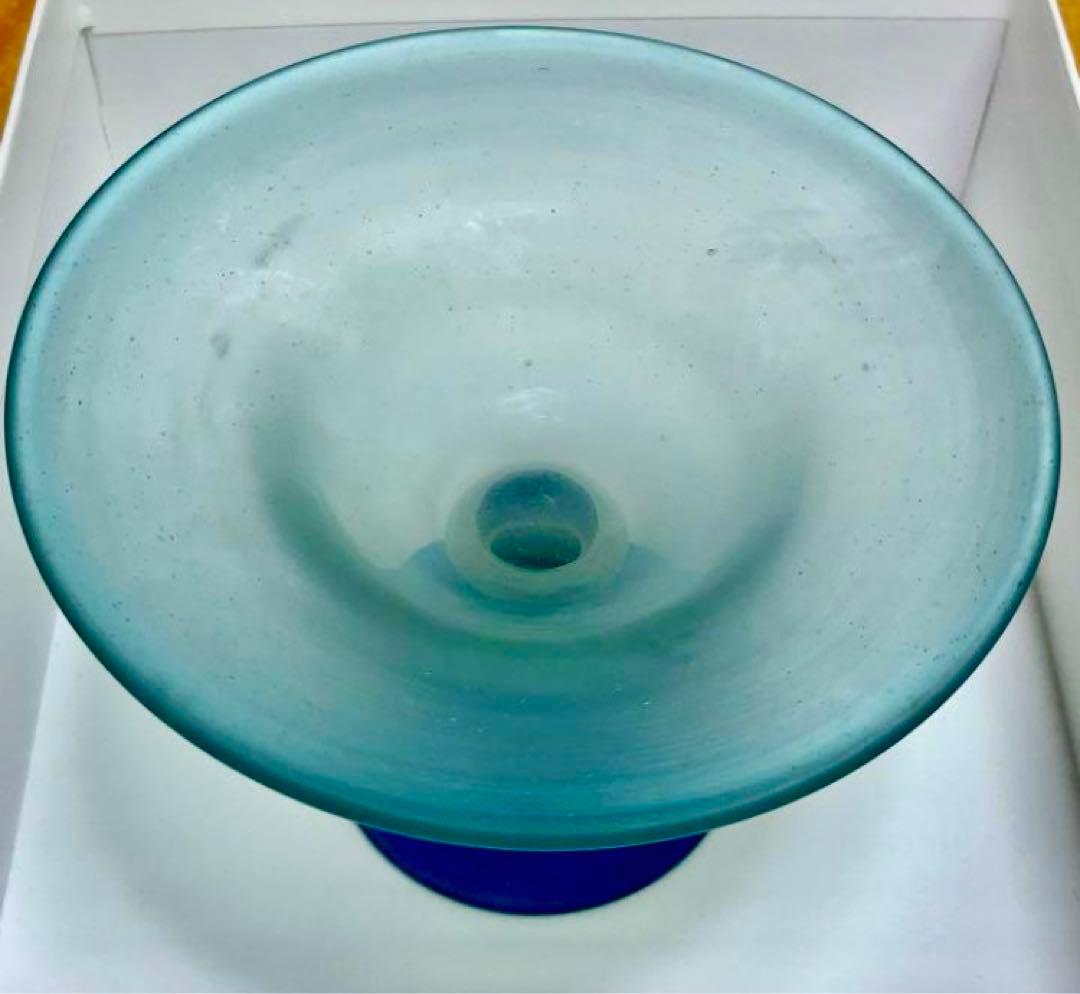 明治後期、大正ロマン コンポート　和ガラス ウランガラス