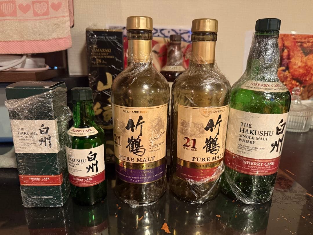 白州 シェリーカスク & 竹鶴ピュアモルト21年 空瓶セット