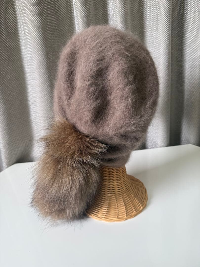 CA4LAもこもこシッポ付きのアンゴラニット帽子タグ付き