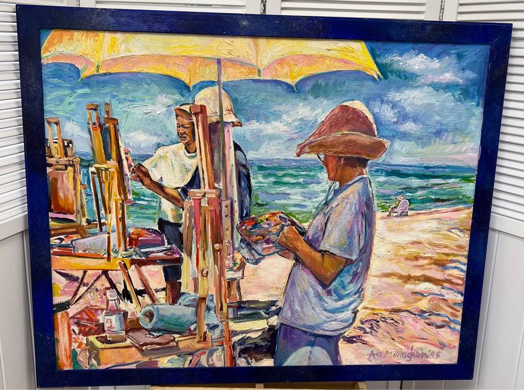 巨大ハワイアンアート 原画 真作 Ana Monaghan アナ・モナハン 額装