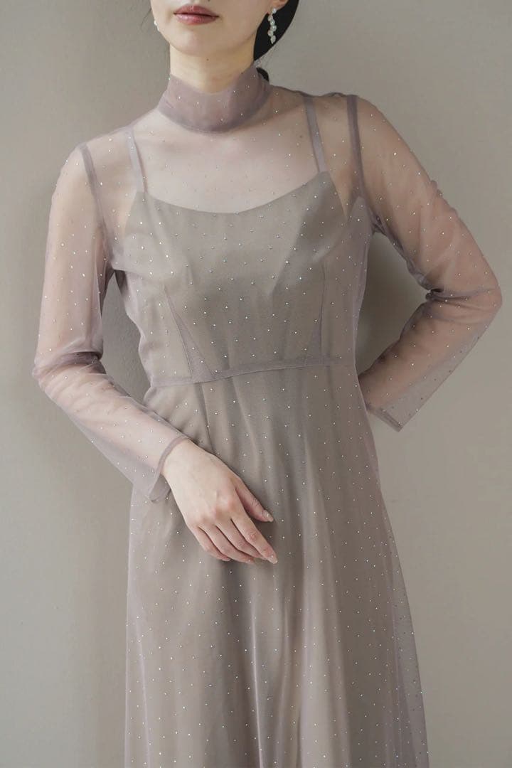 kaene ラインストーンボウタイドレス