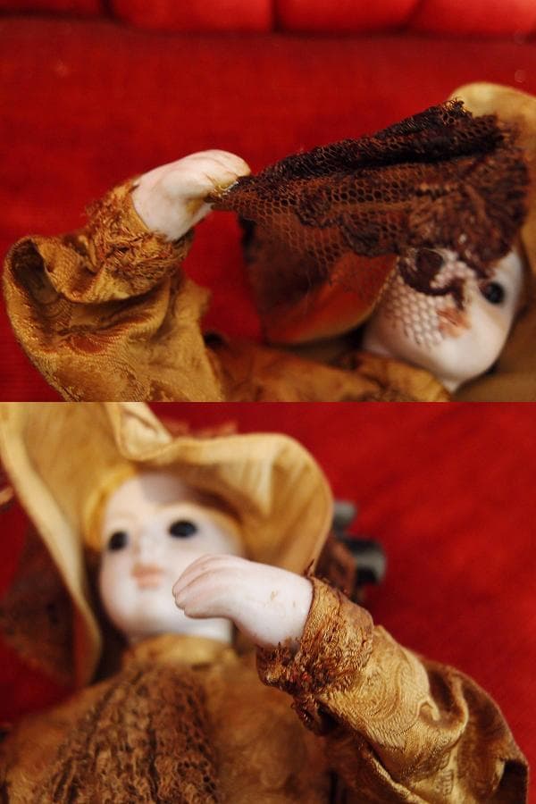 値下アンティーク オートマタ オルゴール BRU ビスクドール からくりジャンク