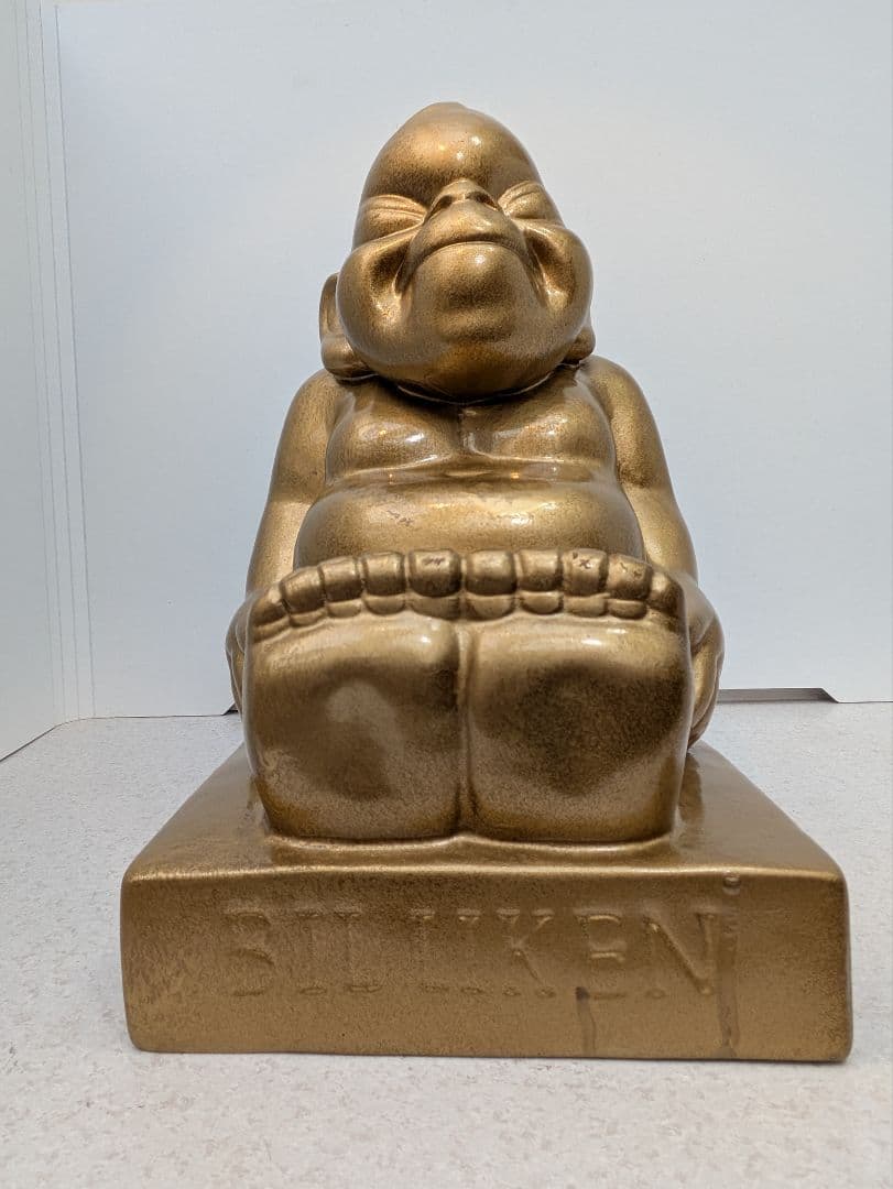 ☆b719、幸運や繁栄をもたらす神様 ビリケン像の置物 金色 特大