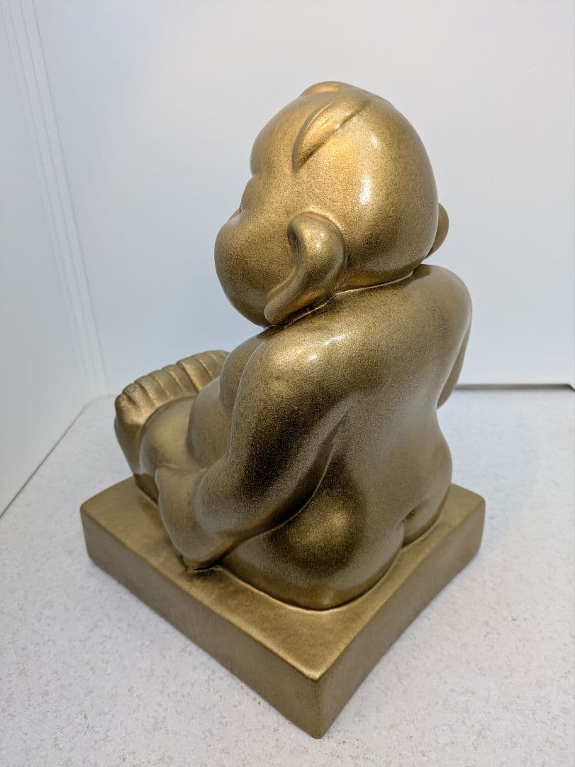 ☆b719、幸運や繁栄をもたらす神様 ビリケン像の置物 金色 特大