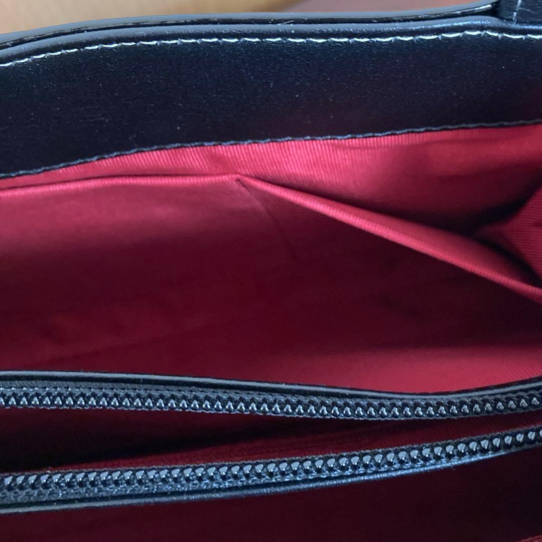 濱野皮革工藝　ハマノ HAMANO セレブミニ ショルダーバッグ　エナメル　黒