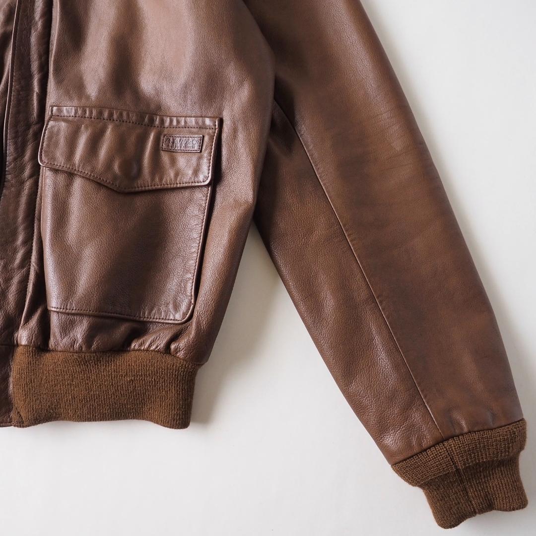 ラルフローレン　極美品　A-2　レザージャケット　本革　ブラウン