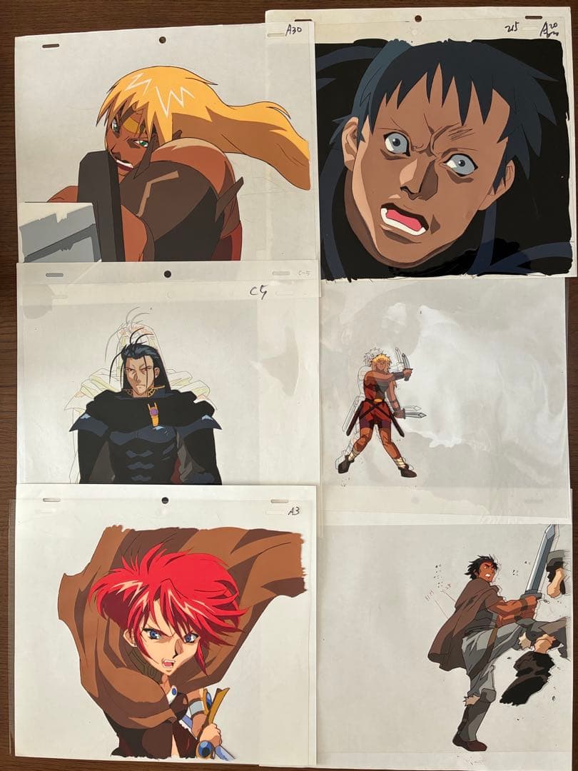 【貴重】ロードス島戦記　英雄騎士伝　手書きセル画＋コンテセット 6枚まとめ売り