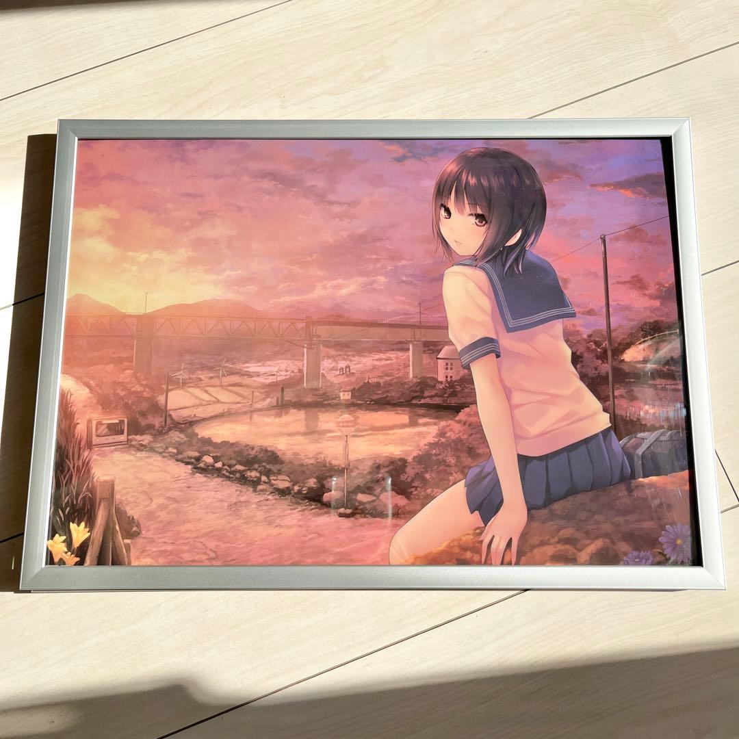 絵師100人展 vol.06珈琲貴族 「いつもと違う夕陽」 A3 クリアポスター