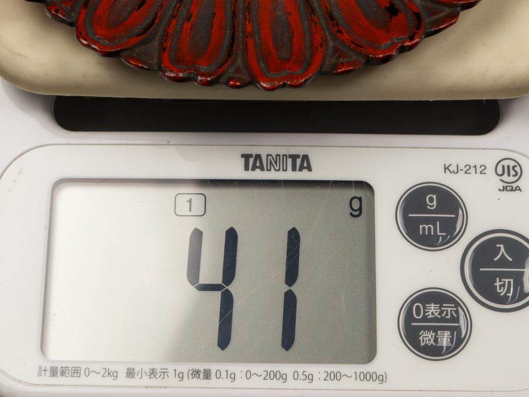 鎌倉彫 銭堂製 二重菊菓子取 4枚 菓子皿 共箱