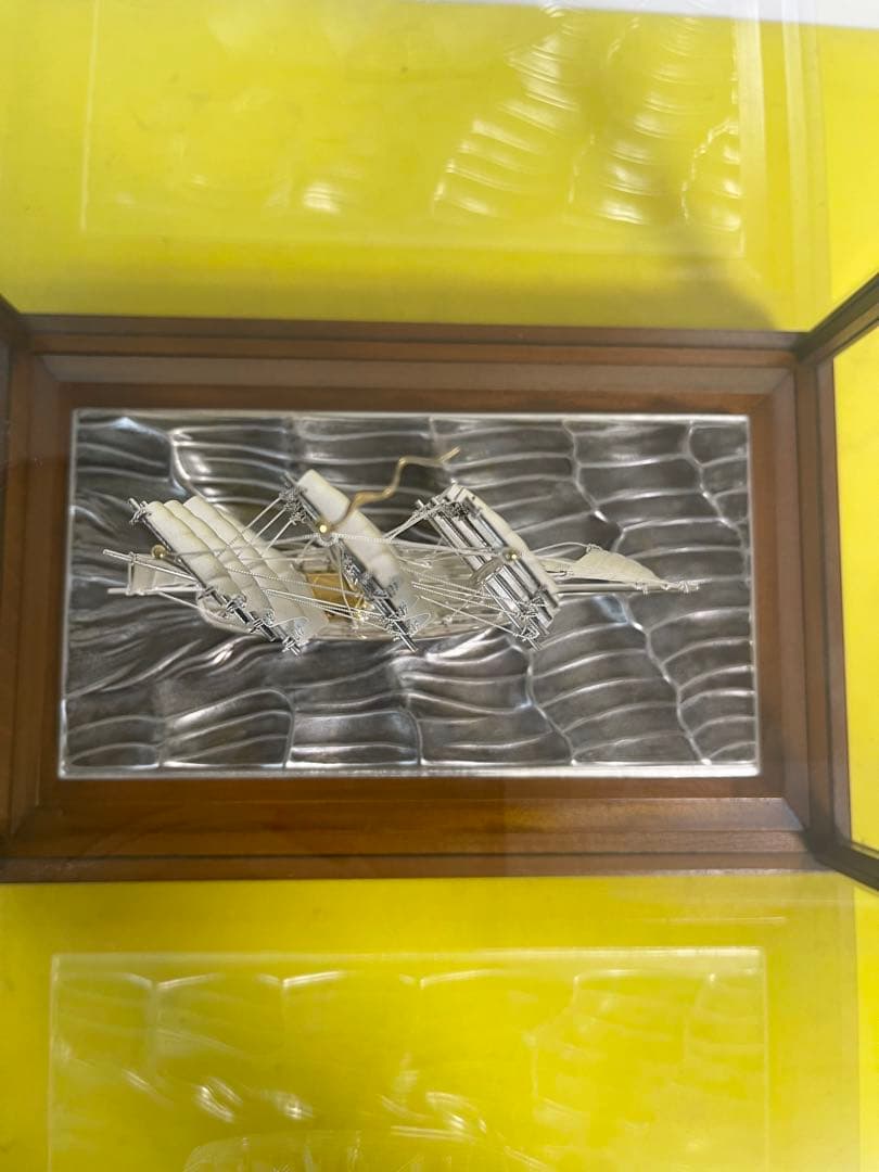 【希少】銀製 武比古シルバーSILVER 銀船 大型帆船 クリッパー 置き物