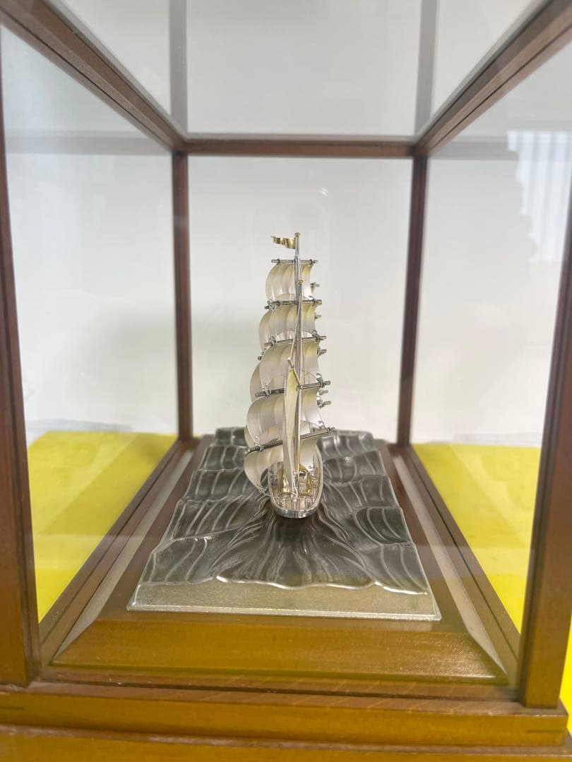【希少】銀製 武比古シルバーSILVER 銀船 大型帆船 クリッパー 置き物