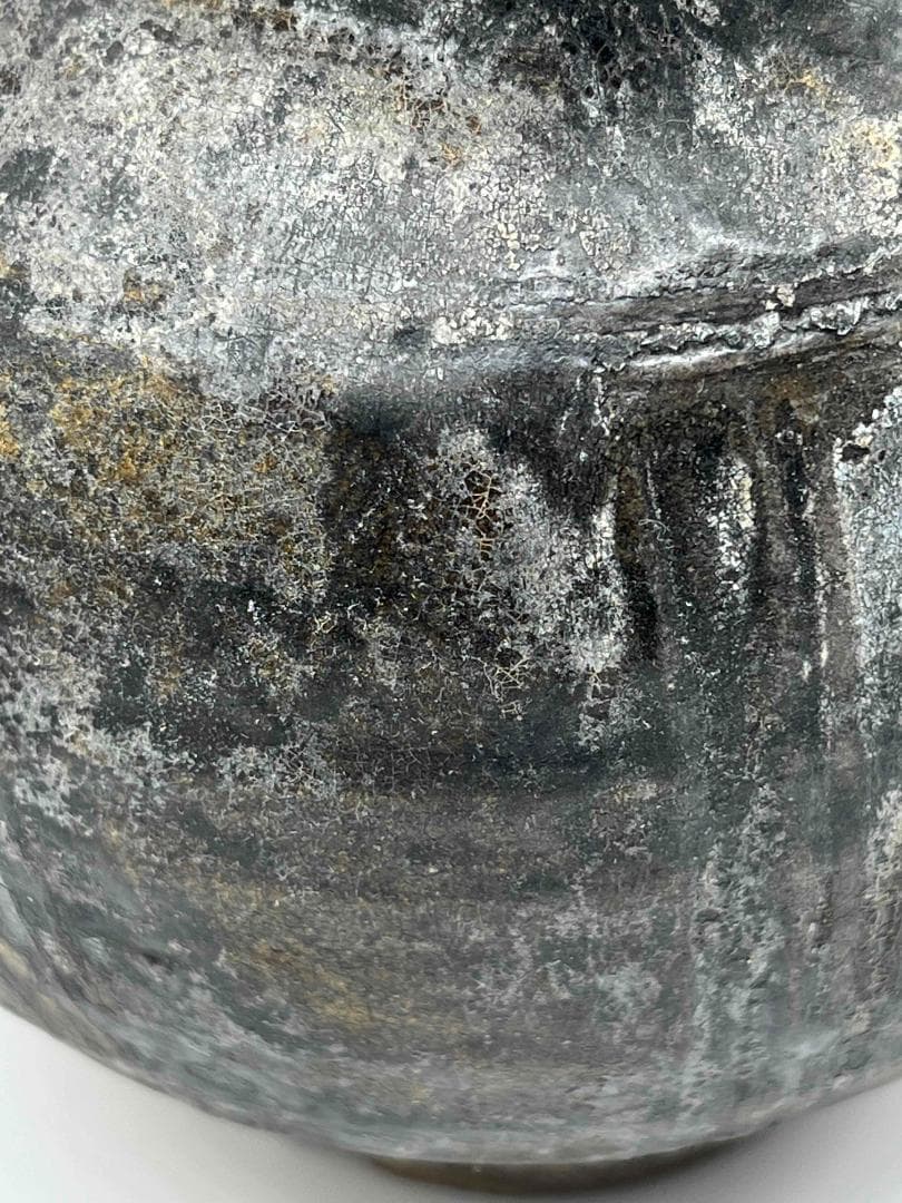 漢時代　黒褐釉瓜棱文長嘴双獸首耳執壺　長沙窯 水注　水差し(B-71)