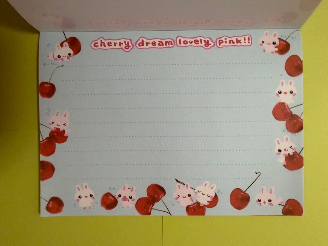 平成レトロ うさぎ さくらんぼ メモ帳 シール付き 当時物