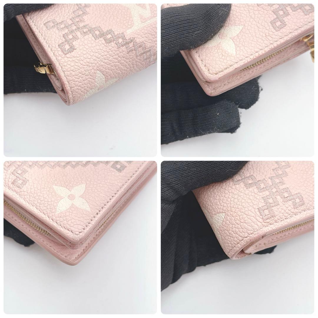 鑑定済　ルイヴィトン 折財布 モノグラムアンプラント ポルトフォイユ クレア