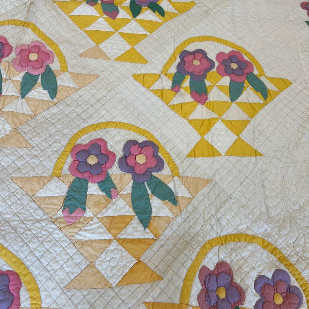 アンティークキルト✴︎フラワーバスケット