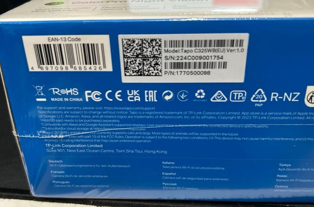 新品未使用・未開封 Tapo tp-link C325WB タポ防犯カメラ
