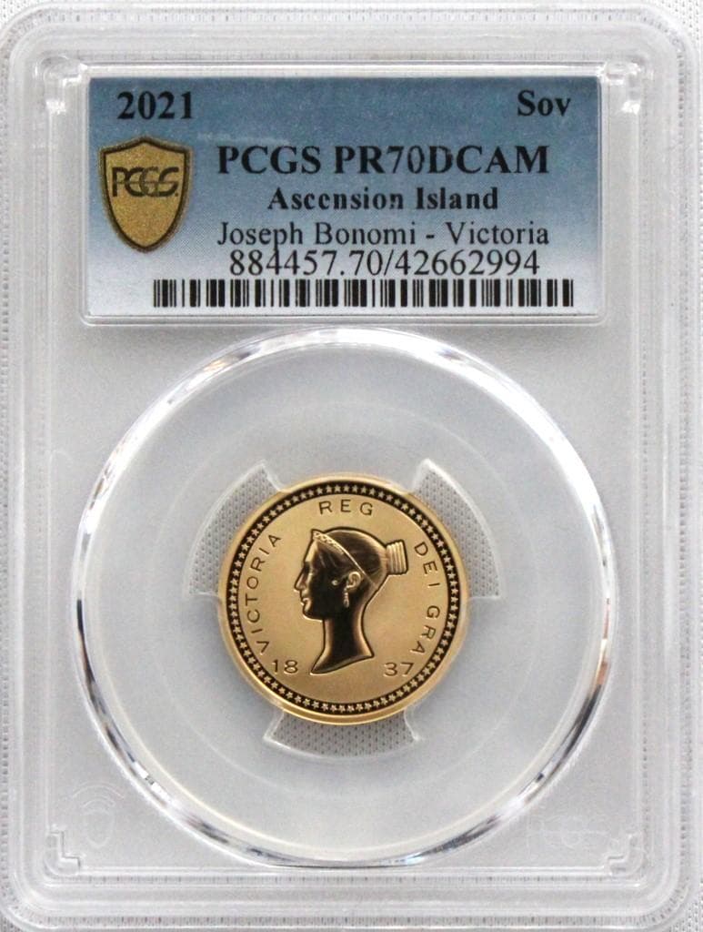 2021年アセンション島 ジョセフ ボノミ ソブリン PCGS PF70DCAM