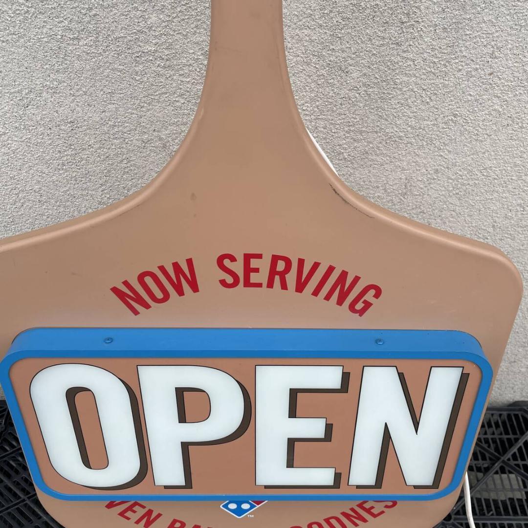 希少　ドミノ　ピザ　電光　看板　OPEN　●縦123cm　　XZ 3770