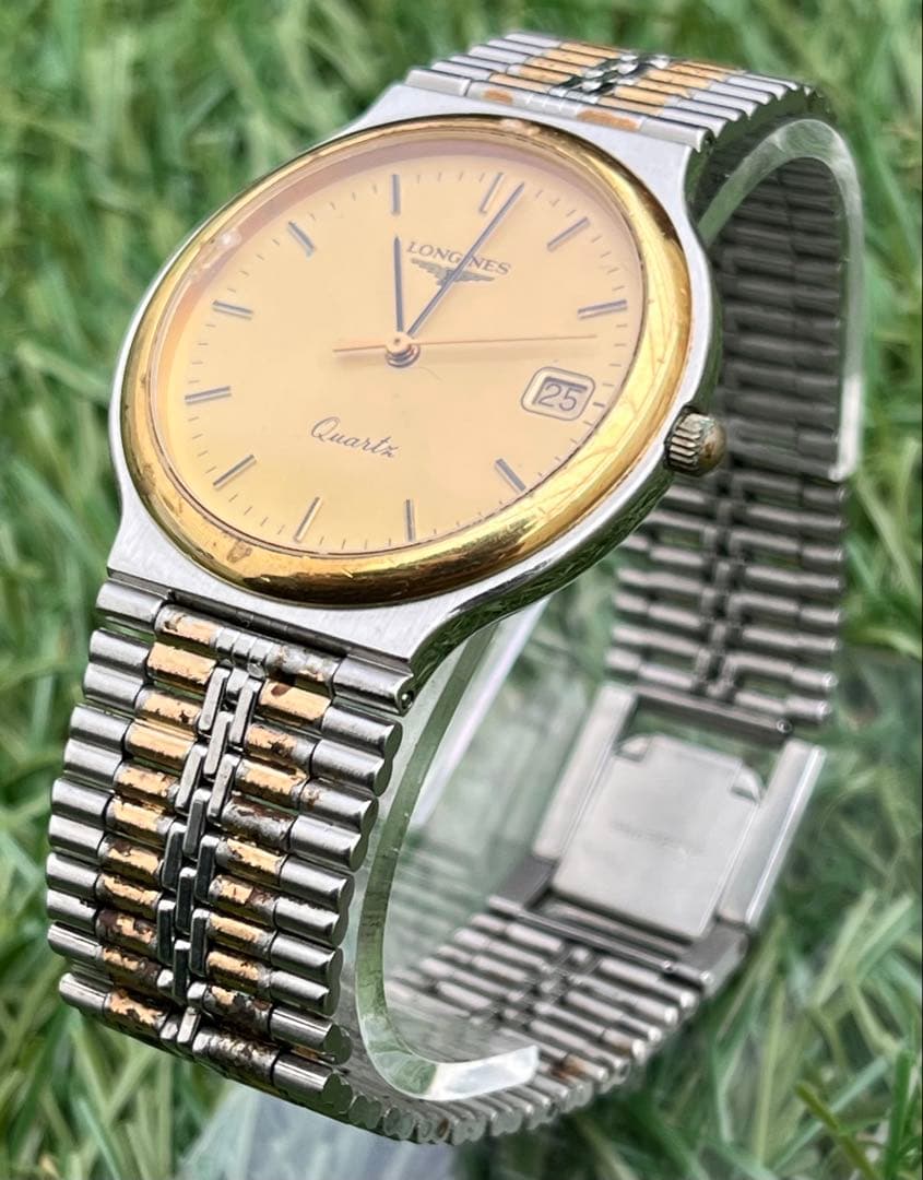 美品◎LONGINES ロンジン クォーツ デイトメンズ 腕時計 ヴィンテージ