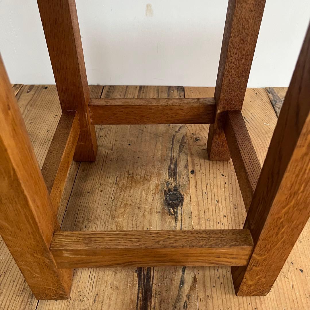 アンティーク 角 スツール 椅子 植物台 無垢材 昭和レトロ z798