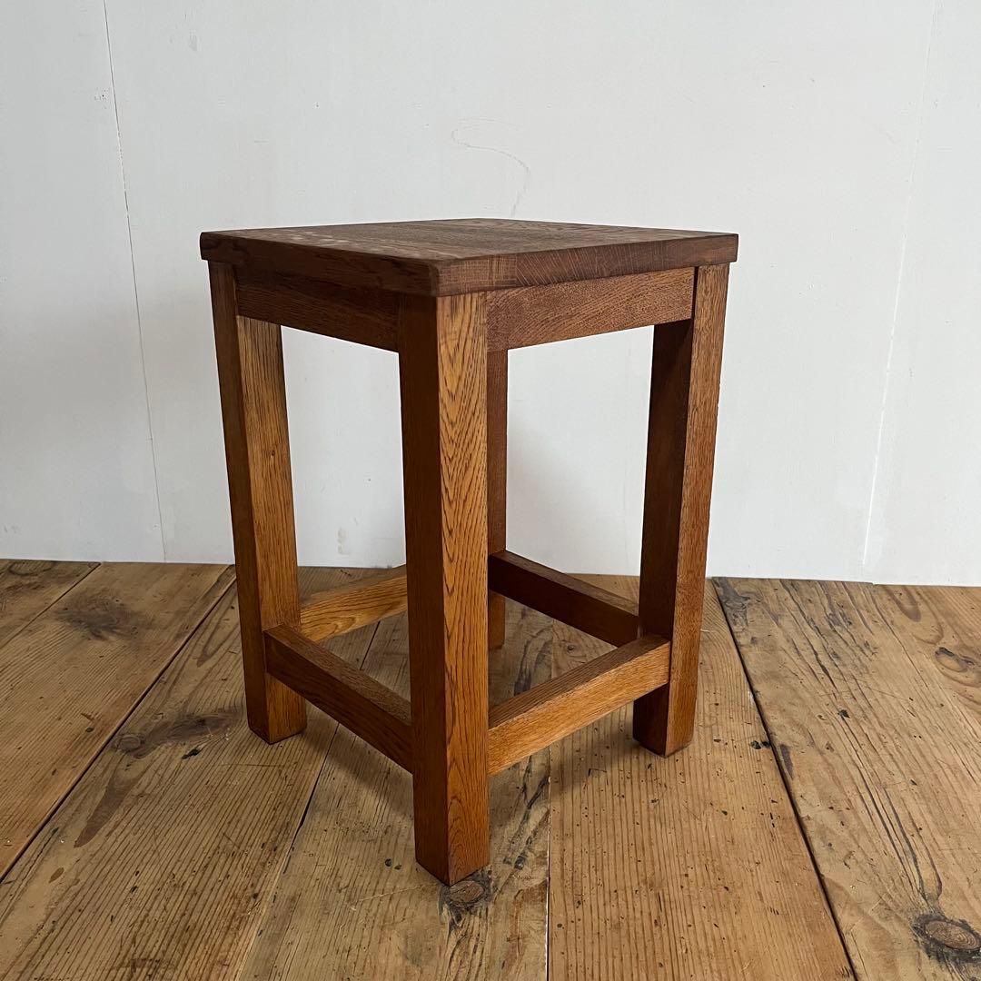 アンティーク 角 スツール 椅子 植物台 無垢材 昭和レトロ z798