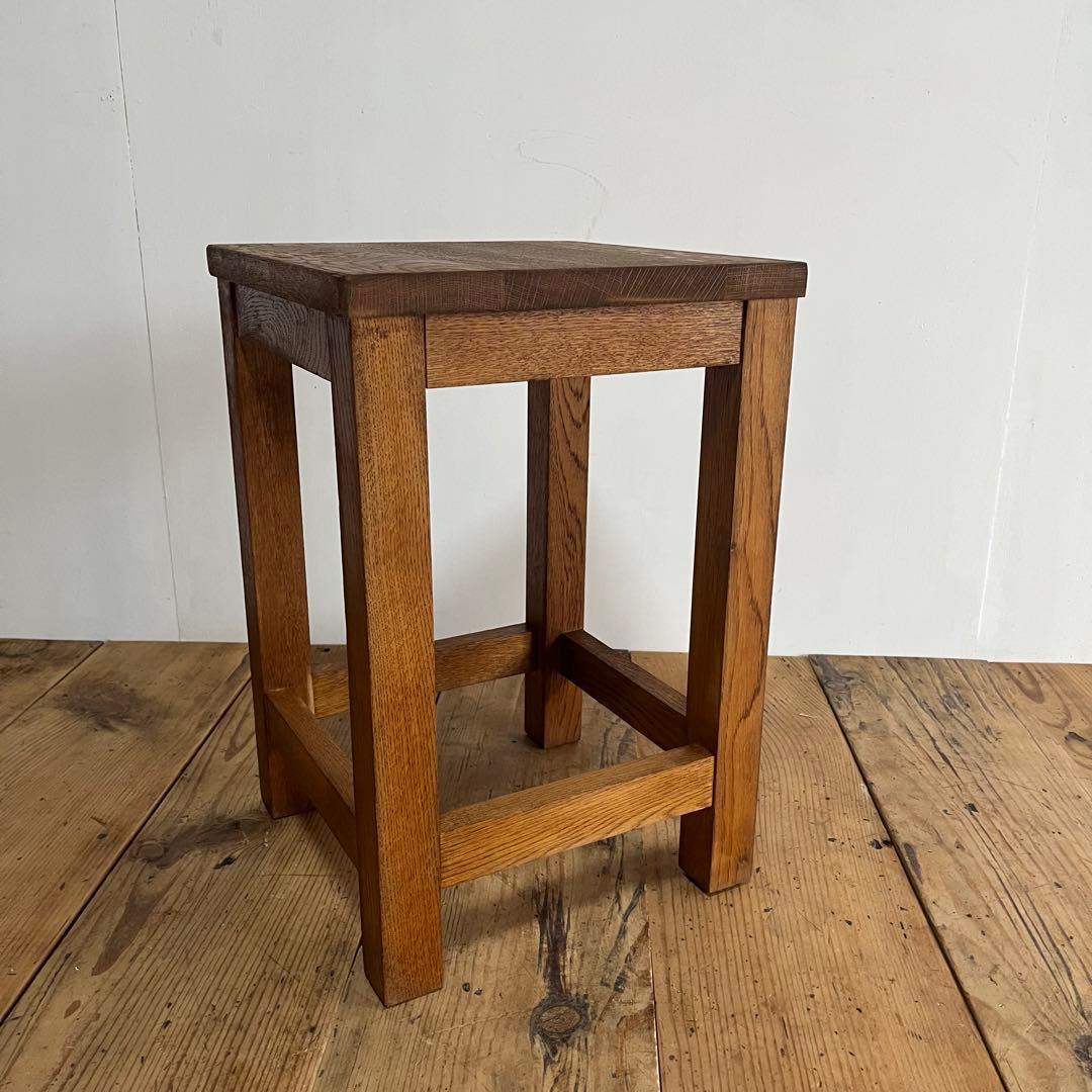 アンティーク 角 スツール 椅子 植物台 無垢材 昭和レトロ z798