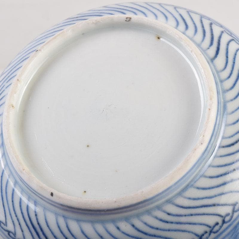 瀬戸焼　古瀬戸染付花草文　茶壷　蓋物　蓋壷　蓋香炉　V　8382