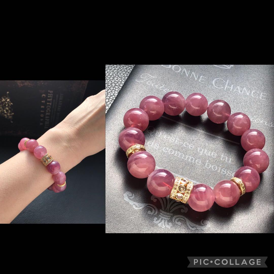 濃いめ、ディープローズクォーツ13mm.15.8cm